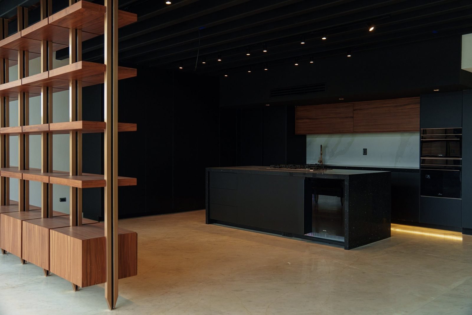 Casa 35 · Lagunas 2 — cocina con la librería de madera