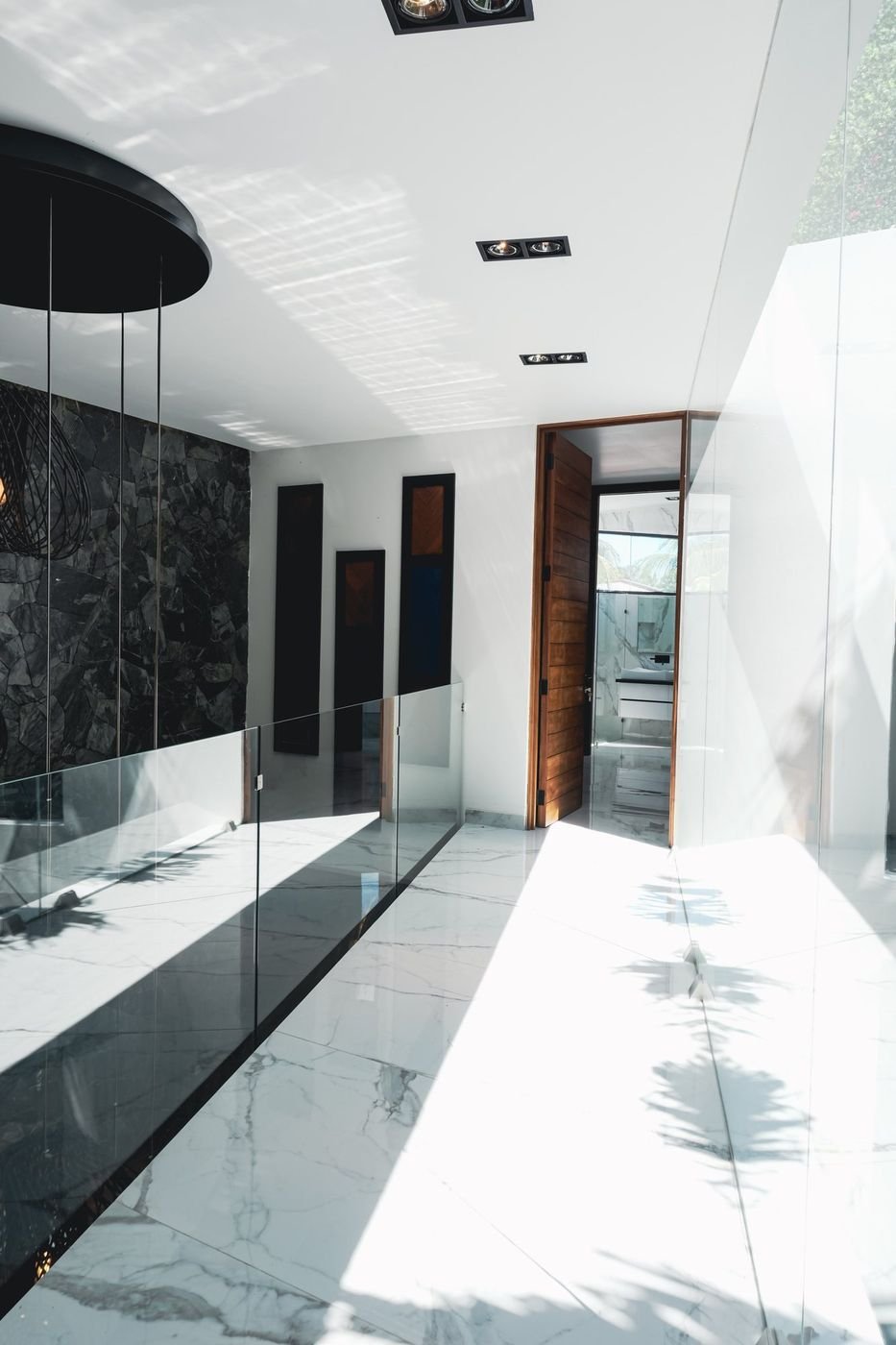 Casa 223 · Club Real, Playacar — corredor de mármol