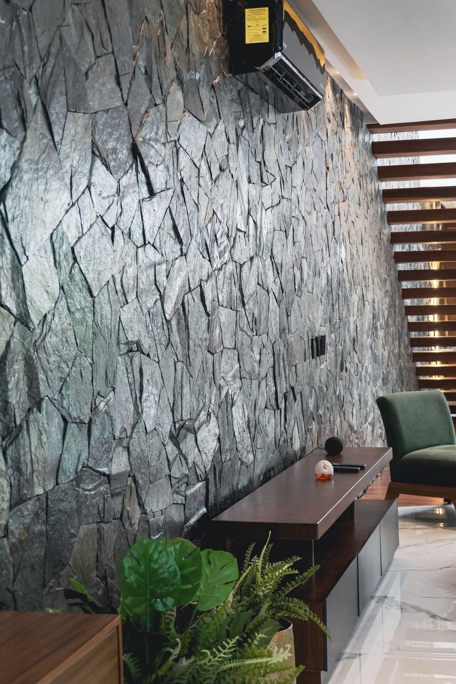Casa 223 · Club Real, Playacar — muro de piedra